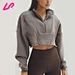 half zip crop sweatshirt